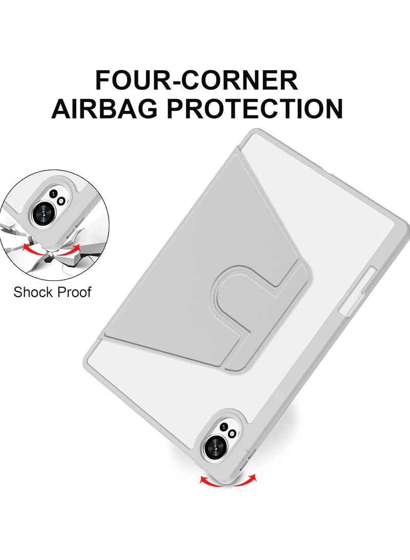 VKL Hybrid Case Compatible with Huawei MatePad 12X/Matepad Air 12" 2024 Cover, Clear Acrylic Multi-Angle Hard PC Case with Pen Holder Protective Stand Cover for Huawei MatePad 12X 12inch (Grey) - Image 5