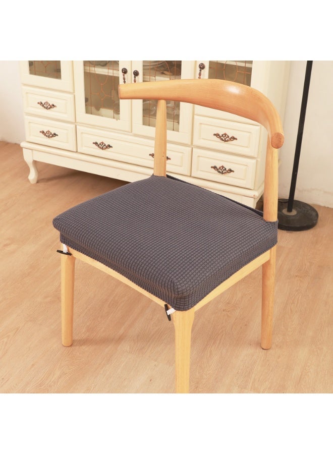 4 Pieces Seat Covers for Dining Room Chairs Covers Dining Chair Cover Kitchen Chair Covers Solid Color Dining Room Chair Seat Covers Protector Grey - Image 1