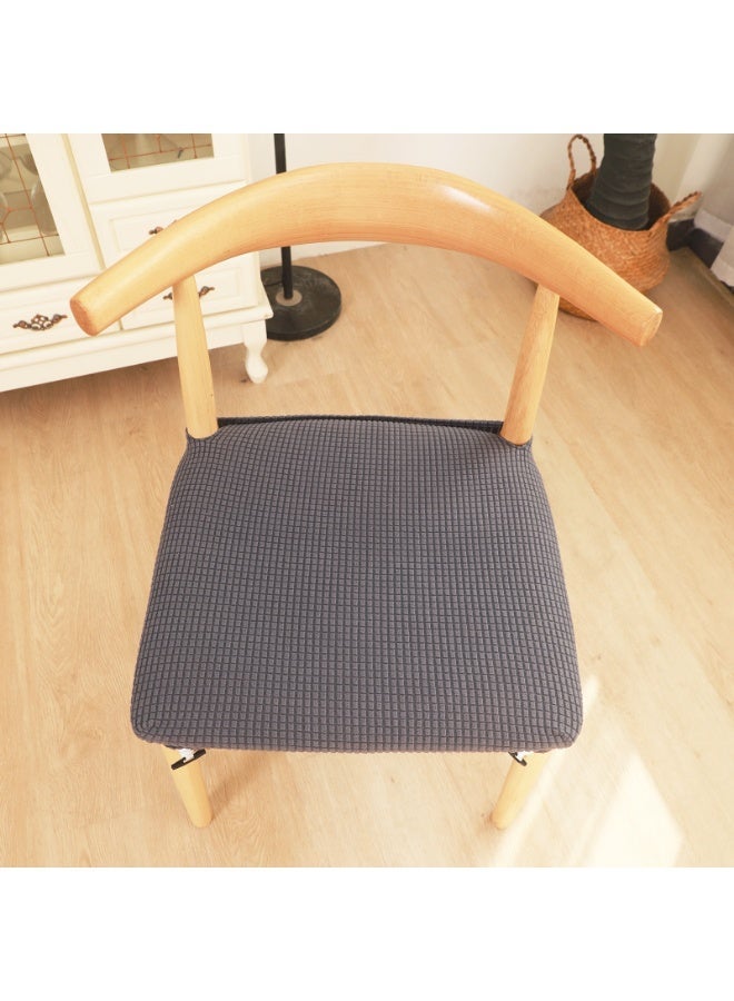 4 Pieces Seat Covers for Dining Room Chairs Covers Dining Chair Cover Kitchen Chair Covers Solid Color Dining Room Chair Seat Covers Protector Grey - Image 2