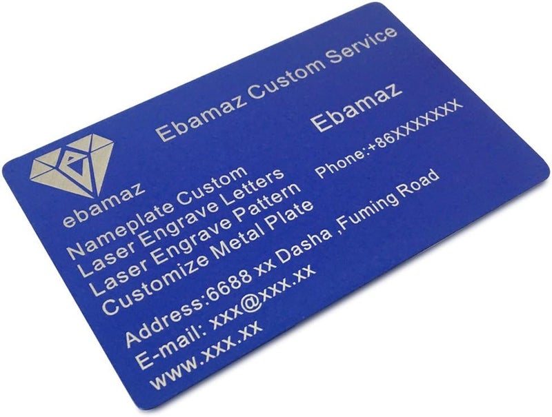 ebamaz Metal Business Cards Anodized Aluminum Plaque Plate 86X54X0.8mm (Blue, Blank,10PCS) - Image 5