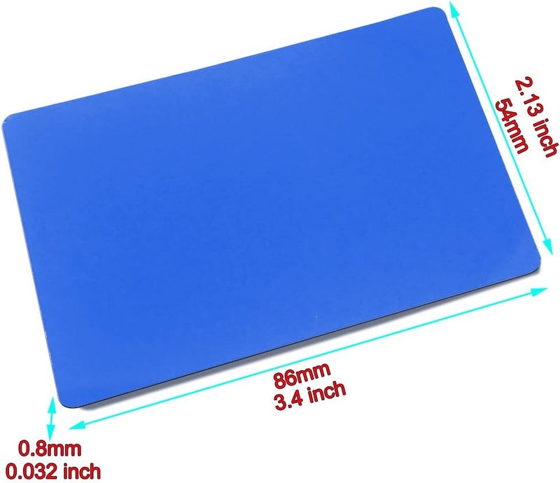 ebamaz Metal Business Cards Anodized Aluminum Plaque Plate 86X54X0.8mm (Blue, Blank,10PCS) - Image 3