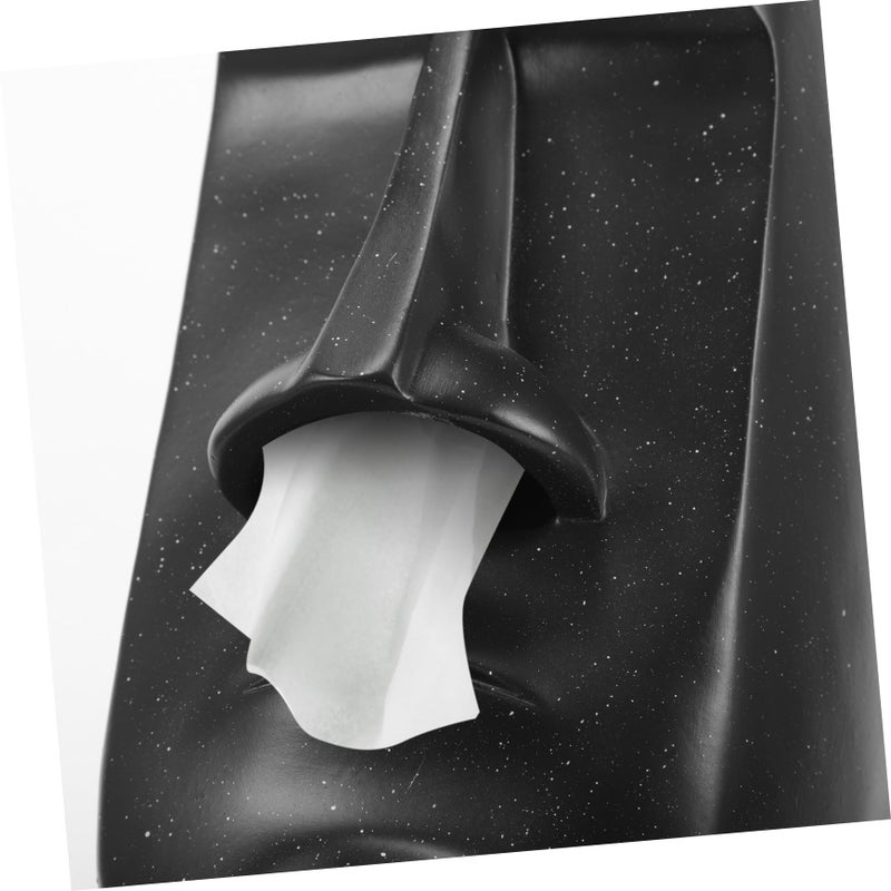 Moai Tissue Box Holder Decorative Dispenser For Home Office Table Black - Image 5