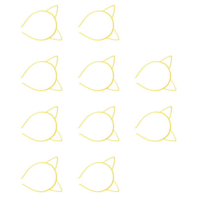 10pcs Lovely Cat Ears Headband Hair Hoop Headpiece Hairdress for Party Costume (Yellow) - Image 2