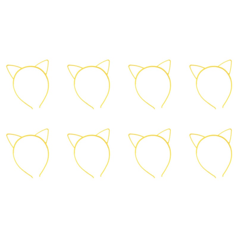 10pcs Lovely Cat Ears Headband Hair Hoop Headpiece Hairdress for Party Costume (Yellow) - Image 3