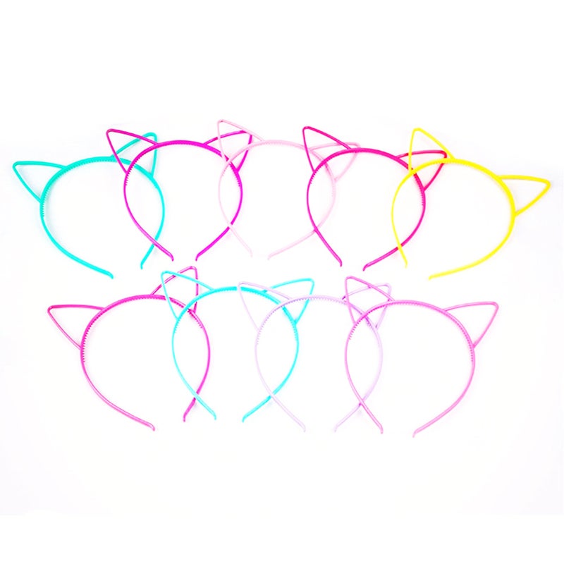 10pcs Lovely Cat Ears Headband Hair Hoop Headpiece Hairdress for Party Costume (Yellow) - Image 4