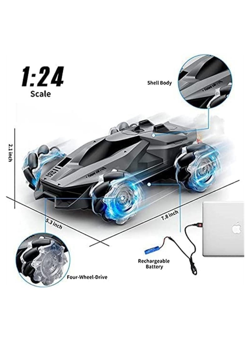 NIBEMINENT Remote Control Car for Kids 2.4GHz Electric RC Stunt 360° Rotation Lateral Walking and Spray Exhaust 4WD High Speed Off Road with LED Light Music - Image 3