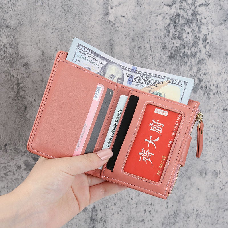 Multifunctional Solid Color PU Leather Wallet, RFID Blocking Design Portable Daily Storage Purse for Cards Cash Coin Business Use - Image 2