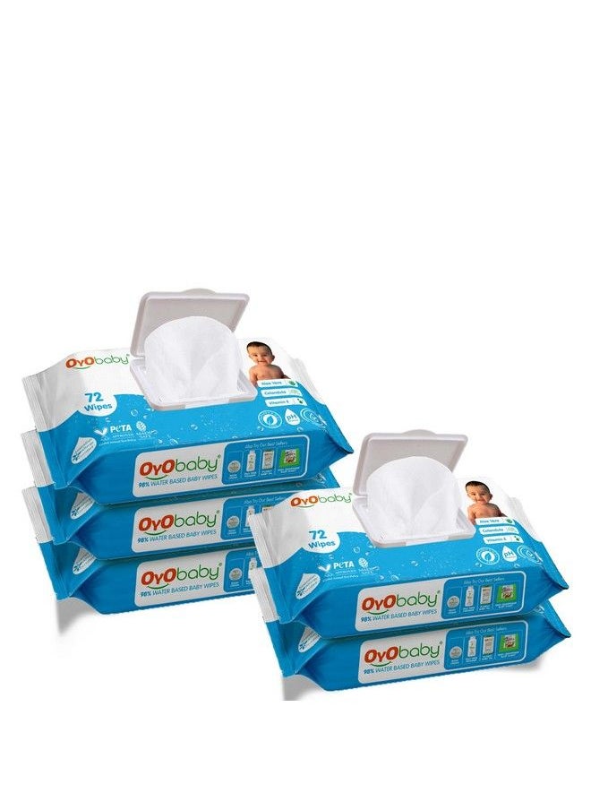 OYO BABY Baby Wipes Offers Combo Wet Wipes With Lid Water Wipes For Newborn Babies Pack Of 5 (360 Wipes)…  - Image 1