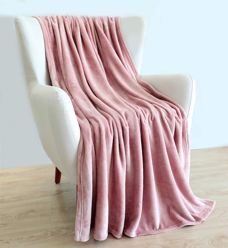 TASTHROW Large Flannel Fleece Throw Blanket, 60Ã—80 Inch - Cozy Lightweight Thick Blanket - All Seasons Suitable for Women, Men and Kids (Pink) - Image 3
