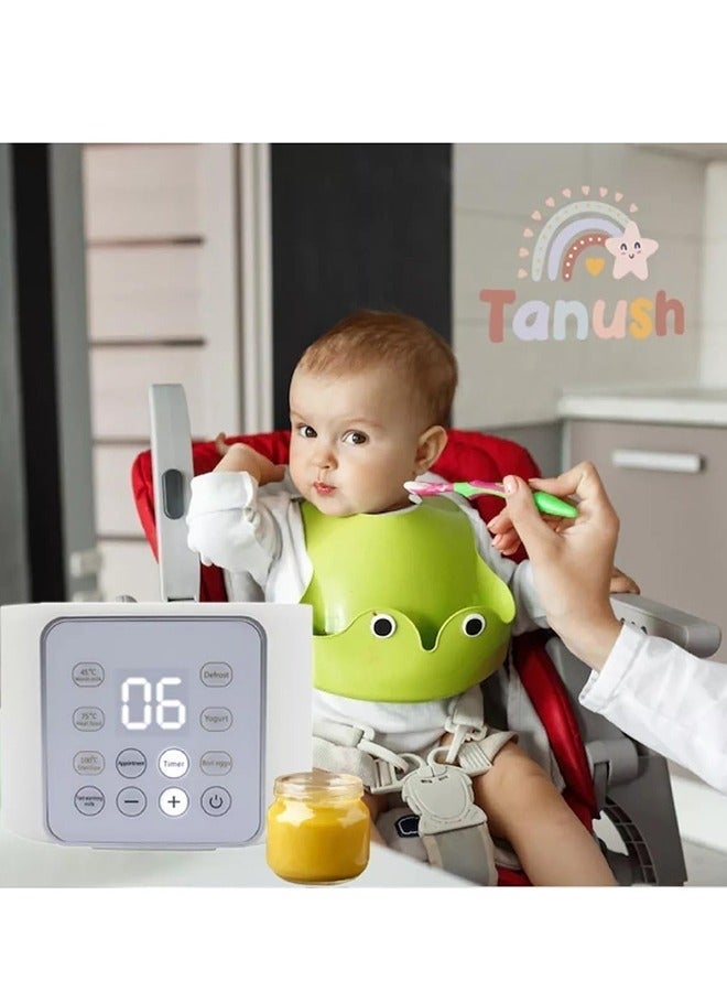 12-In-1 Baby Bottle And Breast Milk Warmer With Timer, LCD Display Accurate Temperature Adjustment, 24H Constant Mode - White - Image 3
