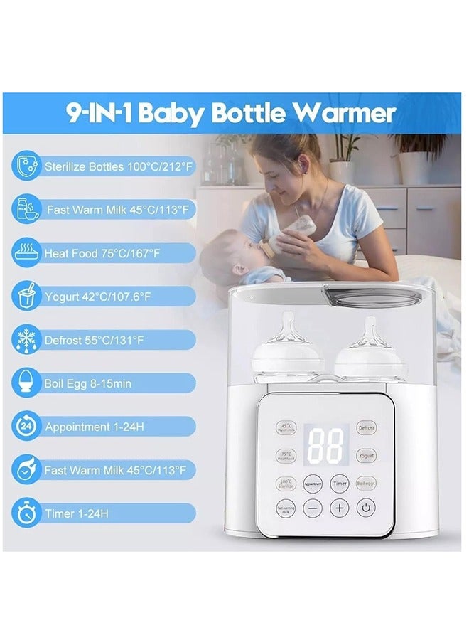 6-In-1 Baby Bottle And Breast Milk Warmer With Timer, LCD Display Accurate Temperature Adjustment, 24H Constant Mode - White  - Image 4