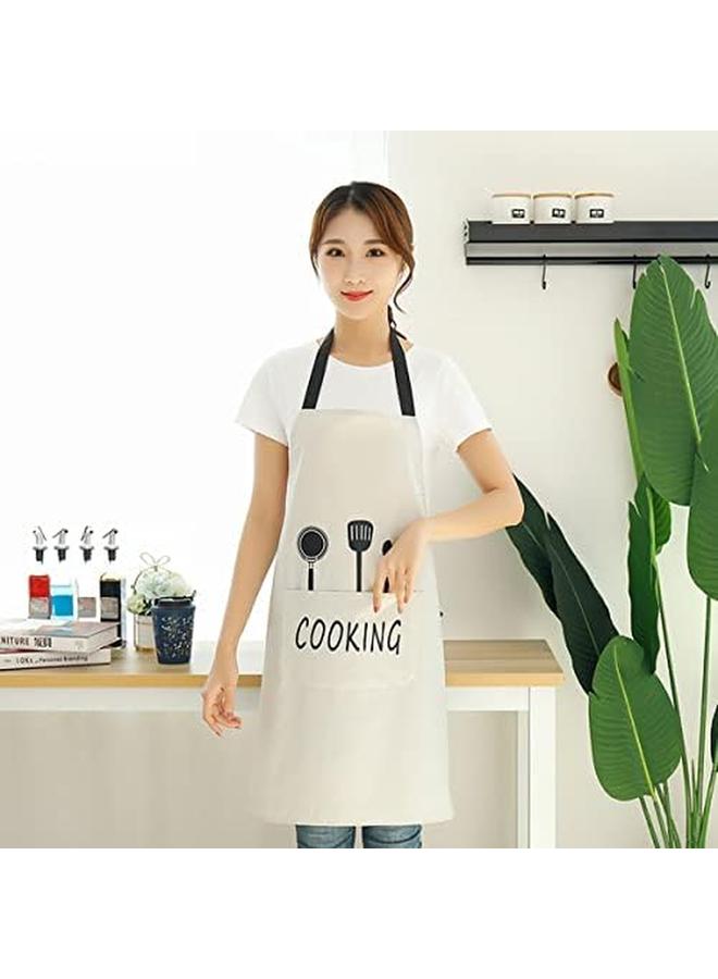 إي سي في في مريلة مطبخ مكونة من قطعتين مع جيب وحزام رقبة قابل للتعديل، مريلة مطبخ مضادة للماء والزيت، مناسبة لتنظيف المطبخ المنزلي والبستنة - Image 2