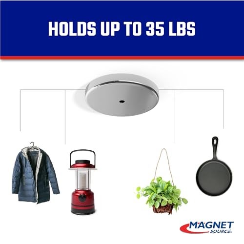 Master Magnetics عبوة مغناطيسية دائرية من ماستر ماغنيتيكس - مغناطيسات قوية ثقيلة - سحب 35 رطل لكل منها - للاستخدام الداخلي والخارجي - مطلية بالكروم - قطر 2.04 بوصة - ثقب 0.197 بوصة - سمك 0.302 بوصة - عبوة 6 قطع - Image 5