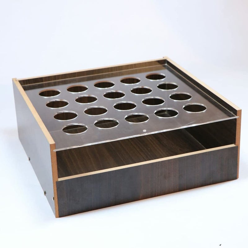 FEELING MALL FEELING MALL Egg Holder Egg Storage Box Egg Holder Tray Egg Display Stand For Countertop 2620 Grid Wood Egg Box Kitchen Table Counter top Accessory for Home Kitchen Organizer Square  - Image 1