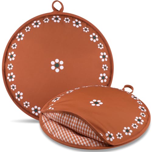 Honeydak 2 Pcs 12 Inch Tortilla Warmer Pouch Microwavable Insulated Cloth Pouch Mexican De Barro Talavera Tortillero Fabric Tortilla Keeper Taco Holder for Tortillas Tacos Naan Pizza Rolls - Image 1