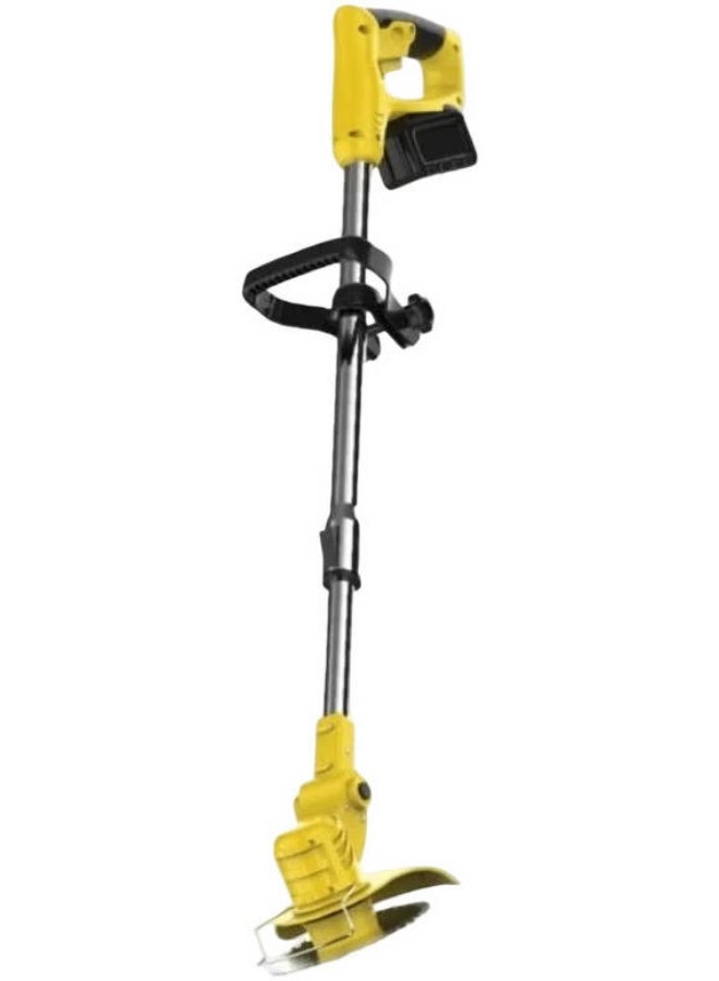 Cordless electric lawnmower, 650W, 8500 RPM, rechargeable, lightweight garden tool, 3 multi-functional blades, yellow color - Image 1