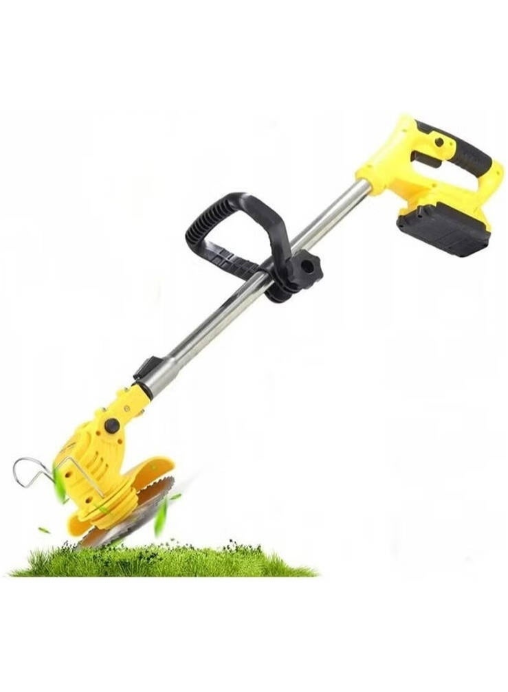 Cordless electric lawnmower, 650W, 8500 RPM, rechargeable, lightweight garden tool, 3 multi-functional blades, yellow color - Image 2
