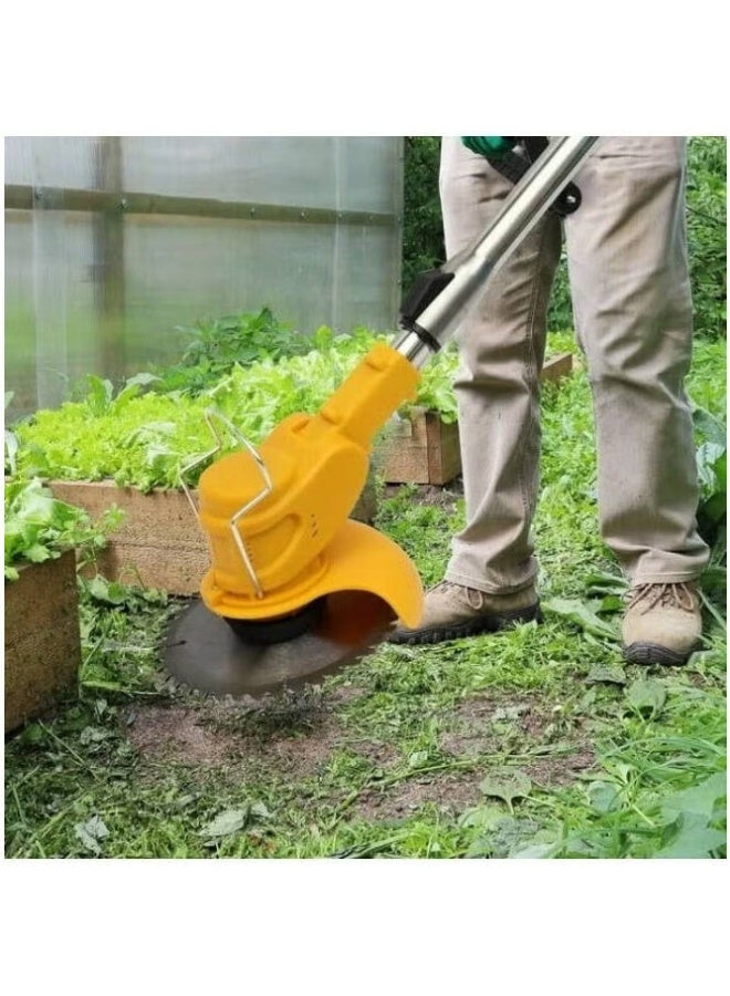 Cordless electric lawnmower, 650W, 8500 RPM, rechargeable, lightweight garden tool, 3 multi-functional blades, yellow color - Image 5