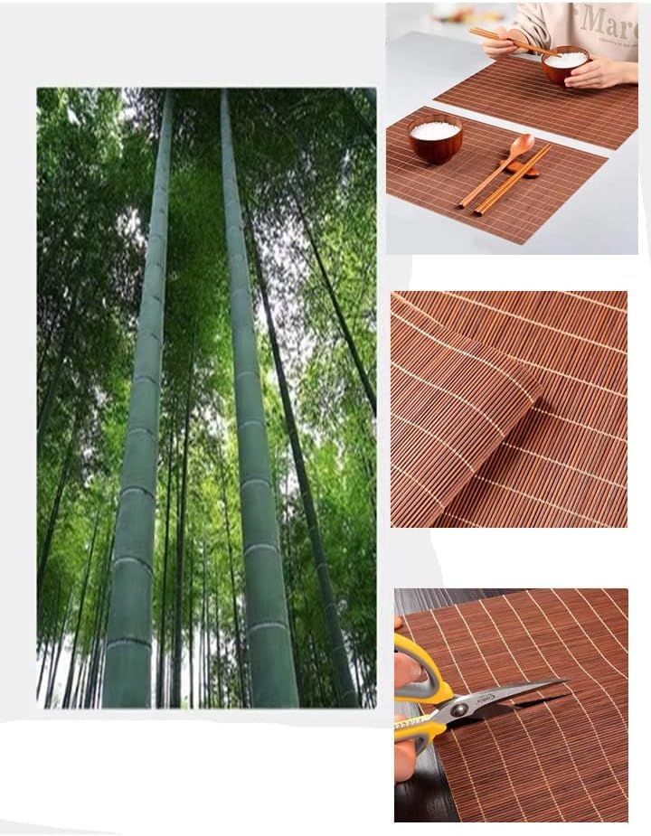 Metany Dining Table Placemat  Heat-Resistant Place Mat Stain Resistant Anti-Skid Washable Bamboo Table Mat Placemat Kitchen Table mat (Dark Brown(Square)) - Image 2