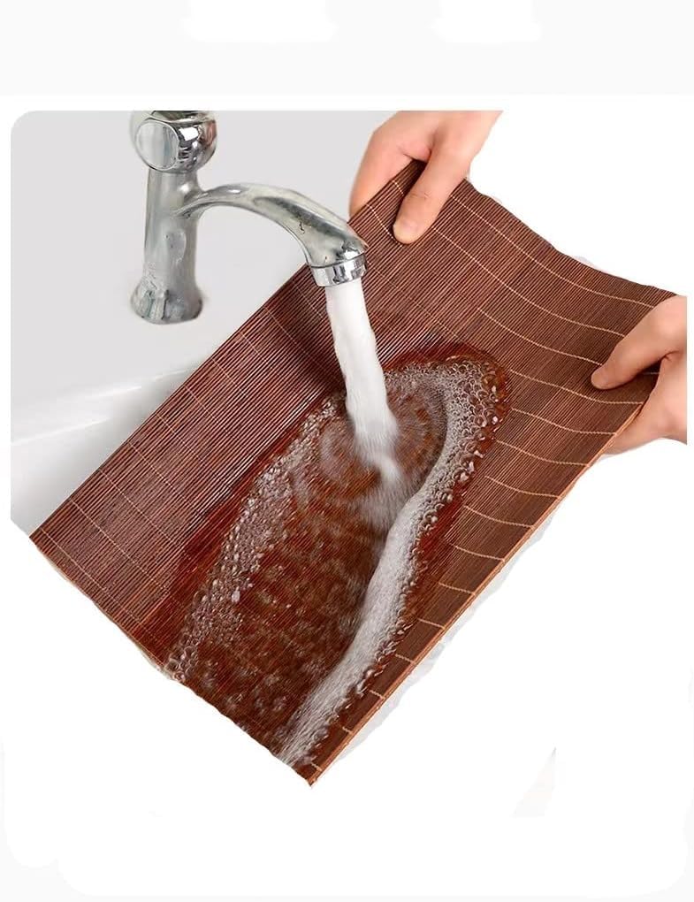 Metany Dining Table Placemat  Heat-Resistant Place Mat Stain Resistant Anti-Skid Washable Bamboo Table Mat Placemat Kitchen Table mat (Dark Brown(Square)) - Image 5