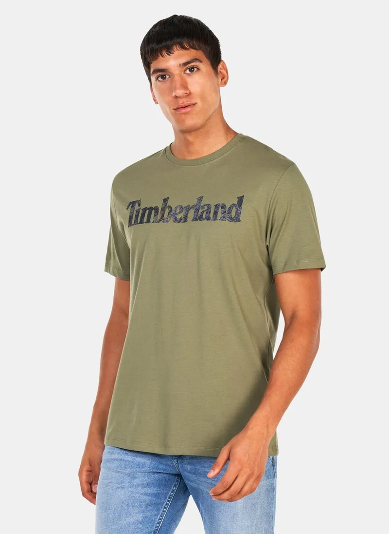 Timberland Men's Linear Logo Seasonal Camo T-Shirt