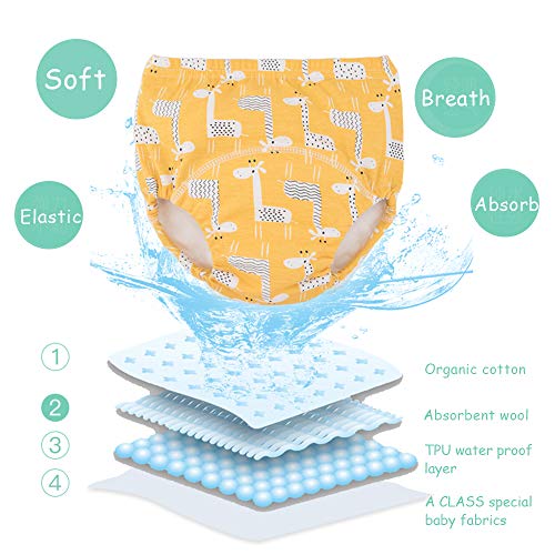 U0U Baby Boys 4 Pack Cotton Training Pants Toddler Potty Training Underwear for Boys Dinosaur Blue 2T - Image 2