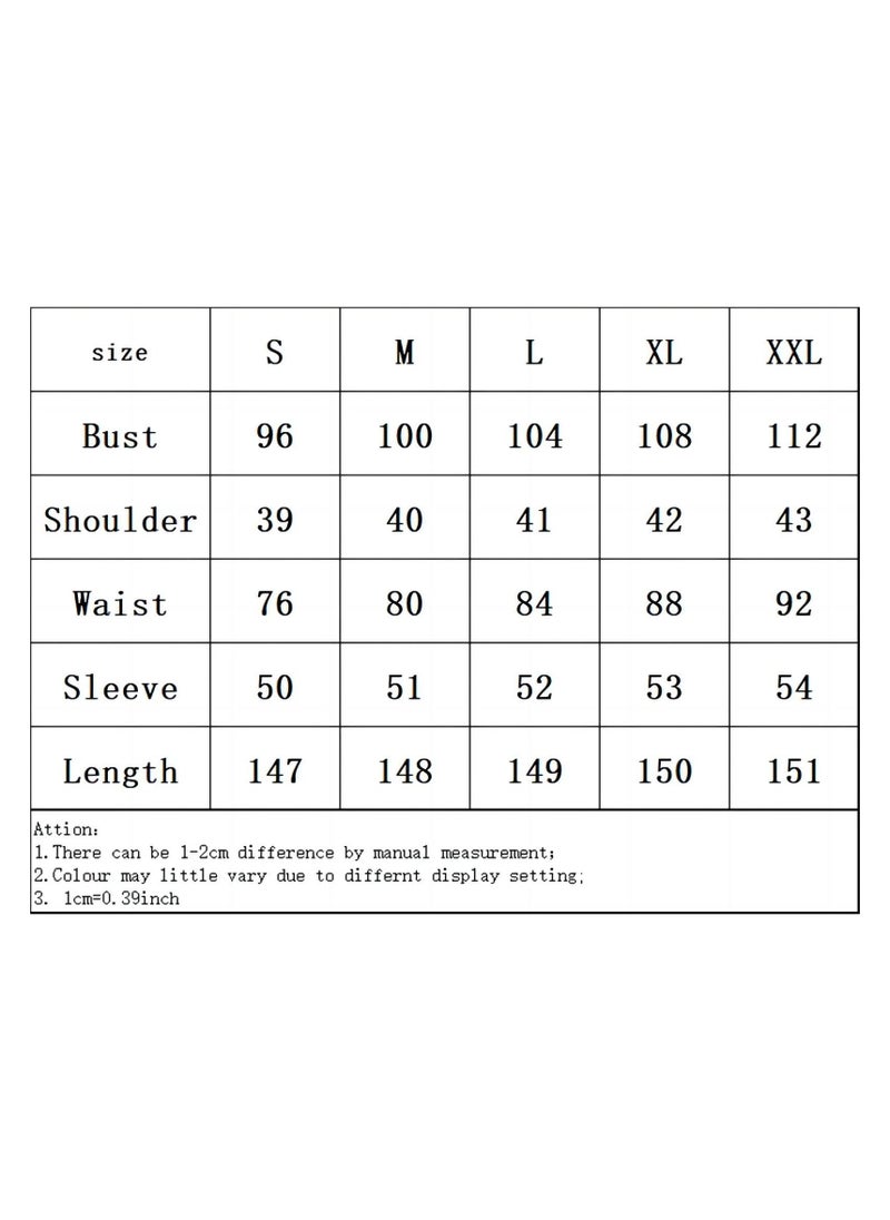 NIBEMINENT - Women's Latest Design casual Robe printed Long Sleeve Dress ，Polo V Neck Printed Abaya Muslim Large Swing Skirt Shirt Dress - Image 1