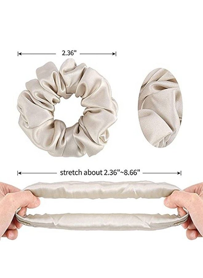 Fameza 5 Pcs Silk Scrunchies 100% Pure 19 Momme Mulberry Ponytail Holder Elastic Bobbles Hair Ties For Women Girls Hair Accessories  - Image 3