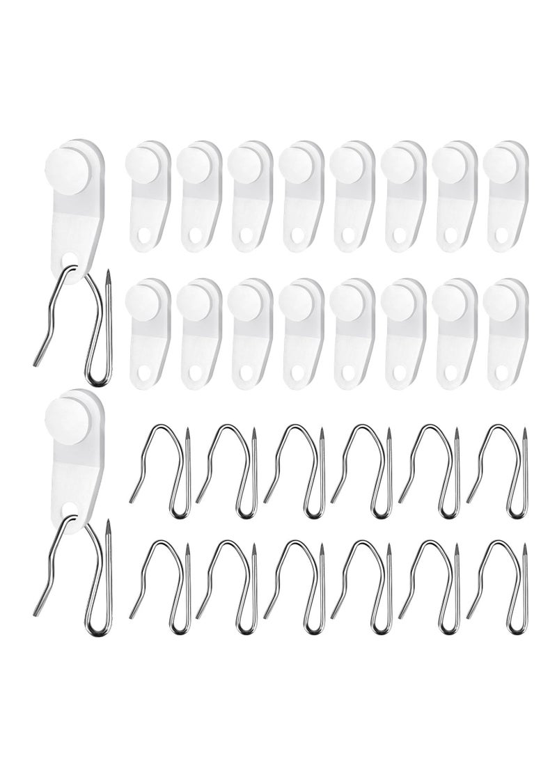 Generic - 100 Sets of White Traverse Rod Slides Curtain Track Glider Hooks - Drapery Hooks for Traverse Curtain Rods - Plastic and Metal Hooks for Window Curtains - Image 1