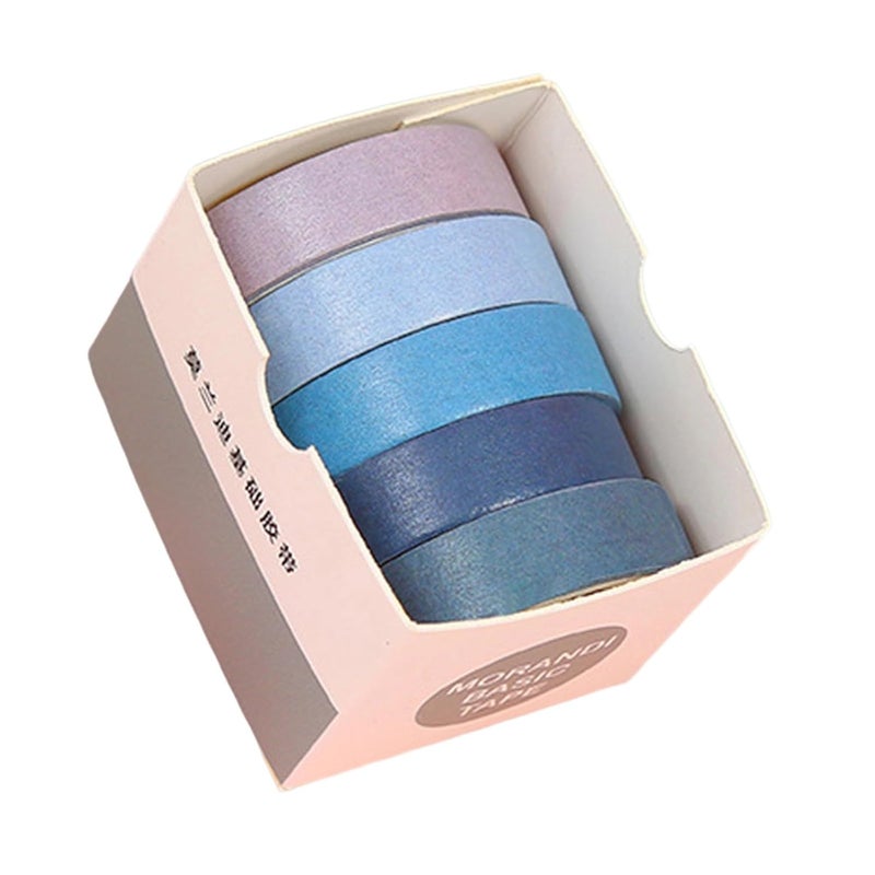 مجموعة شريط لاصق زخرفي 5 لفات 10 مم × 2 م قابل للإزالة للحرف اليدوية وتجميع القصاصات الملونة - Image 2