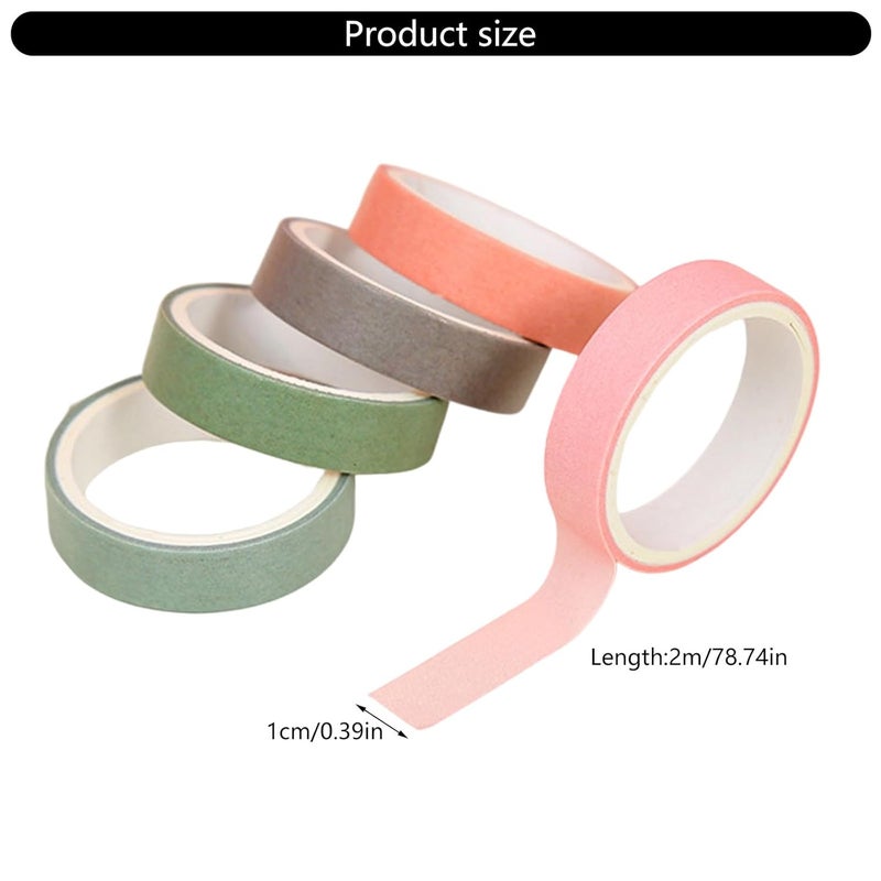 مجموعة شريط لاصق زخرفي 5 لفات 10 مم × 2 م قابل للإزالة للحرف اليدوية وتجميع القصاصات الملونة - Image 5