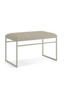 INDIDECOR INDIDECOR 64303 Hallway Bench Entryway Bench for Home and Office Grey Faux Leather Cushion Grey Metal Frame Suitable for Living RoomBedroomOffice 100 cm x 46 cm x 39 cm 