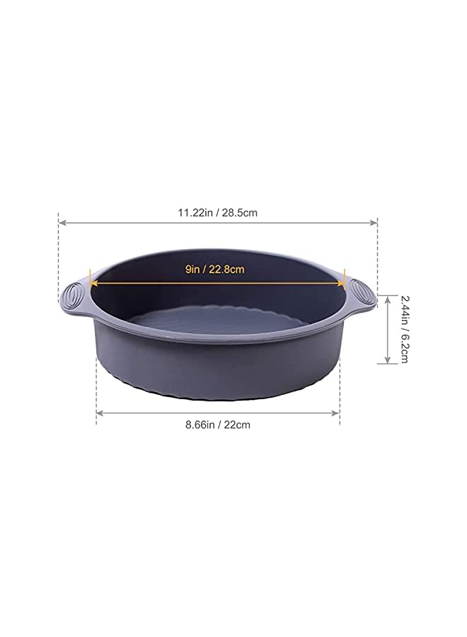Delfino Silicone Round Cake Pan, Silicone Cake Pan, Silicone Bread Pans for Baking, Silicone Cake Moulds, Non-Stick Reusable Large Cake Mould Bakeware for Homemade Cake, Bread- Gray - Image 4