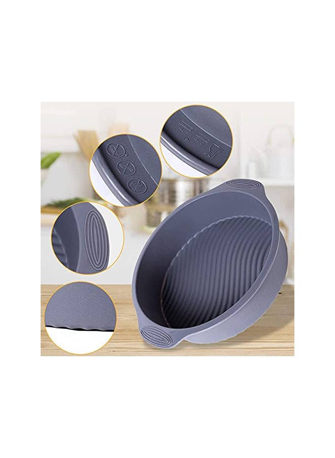 Delfino Silicone Round Cake Pan, Silicone Cake Pan, Silicone Bread Pans for Baking, Silicone Cake Moulds, Non-Stick Reusable Large Cake Mould Bakeware for Homemade Cake, Bread- Gray - Image 5