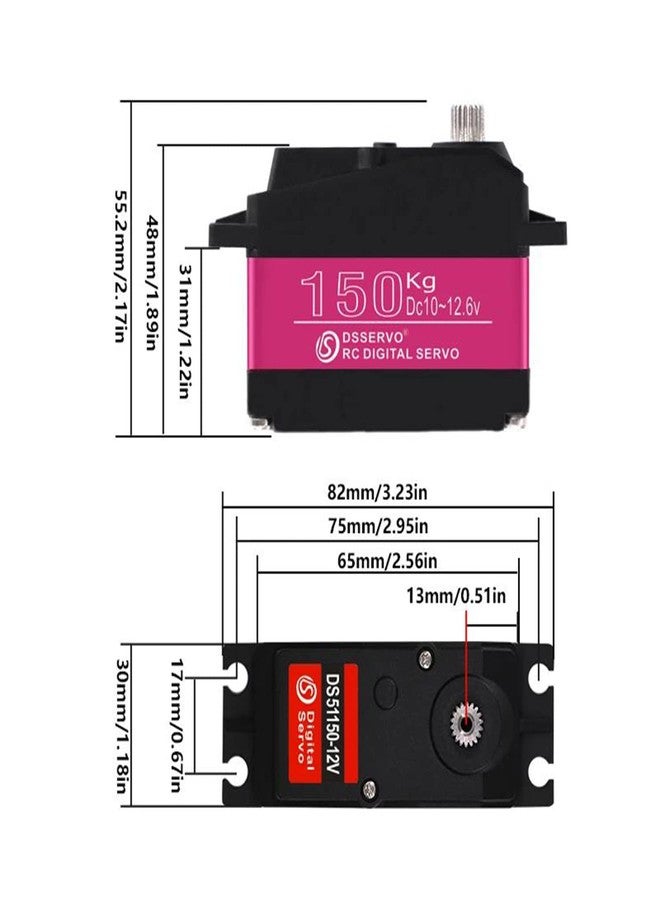 ZOSKAY 150Kg Servo Steel Gear Large Torque servo for 1/5 Scale Redcat HPI Baja 5B SS RC Crawler Compatible SAVOX-0236 LOSI XL 5T (270 Degrees) - Image 4