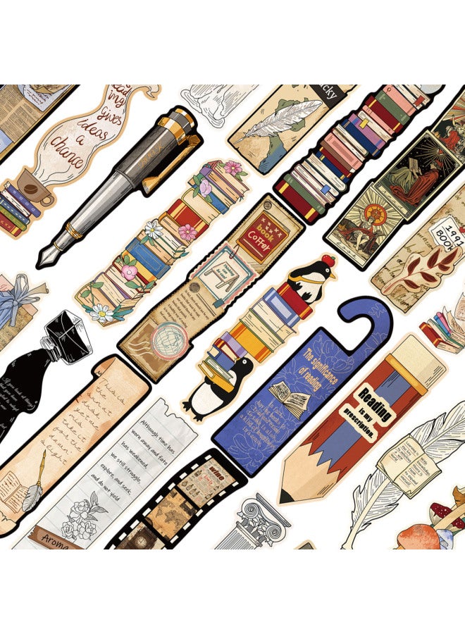 30 New Retro Reading Shaped Paper Bookmarks Students Exquisite Reading Marker Card Gift Decoration Card