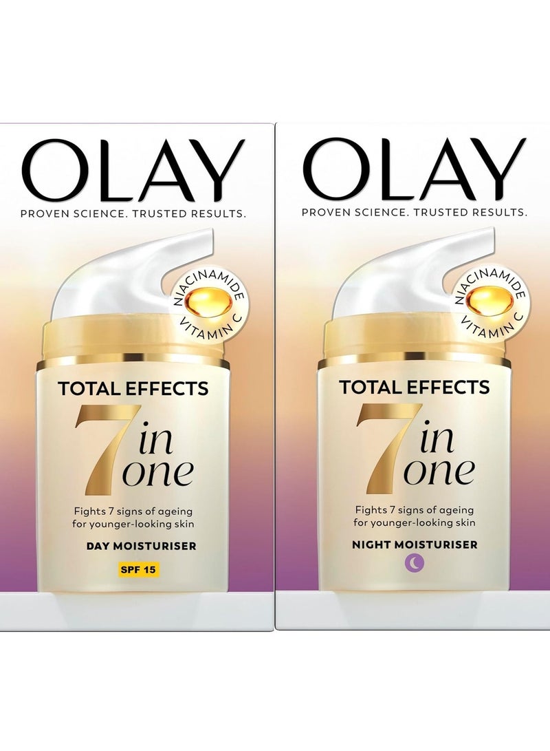 Olay Face Moisturizer Total Effects 7in1 Day Moisturiser 37 ml with Night Moisturiser 37 ml pack of 2 - Image 3