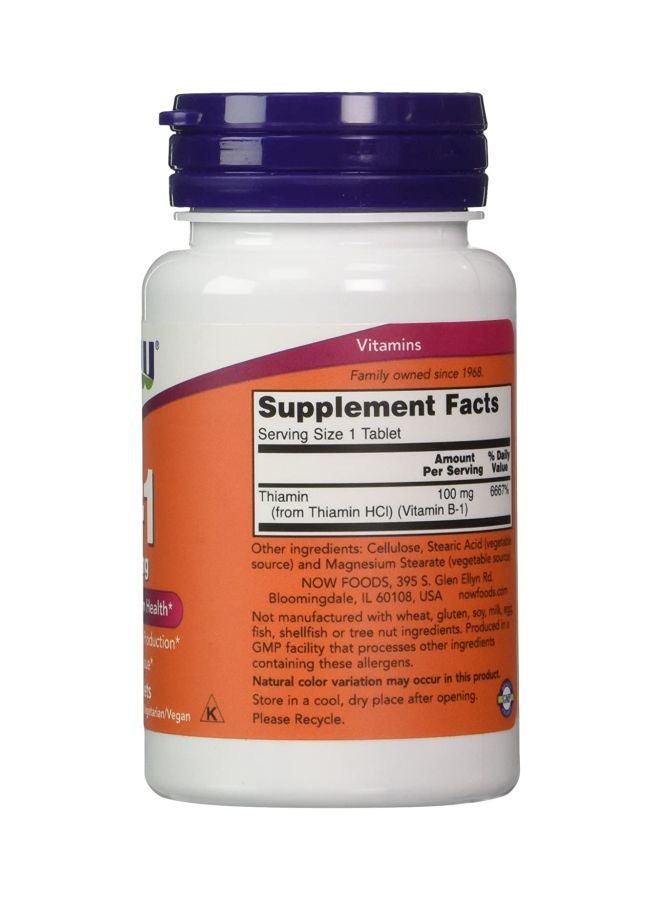 Now Foods Vitamin B-1 100mg 100 Tablets - Image 2