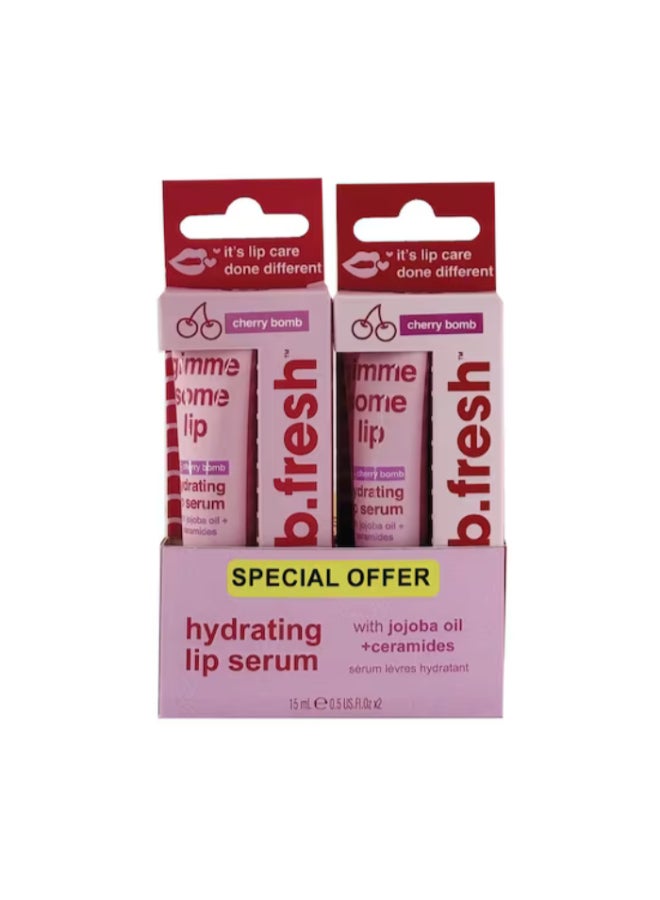 b.fresh Hydrating Lip Serum Cherry Bomb | With Jojoba Oil & Ceramides | Moisturize Dry & Chapped Lips (Pack of 2 x 15ml Each) - Image 1