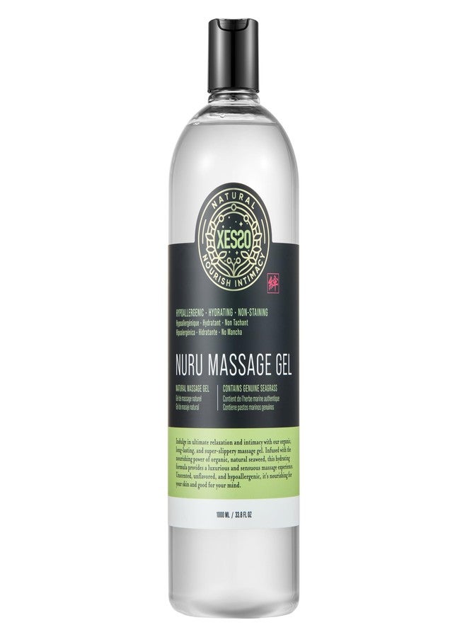 XESSO Nuru Massage Therapy Gel 33.8 Fl Oz, Waterbased Concentrate for Full-Body Massage, Unscented Non-Staining for Sore Muscles & Dry Skin, Seaweed & Grape Seed Extract Enriched, Made in USA - Image 1