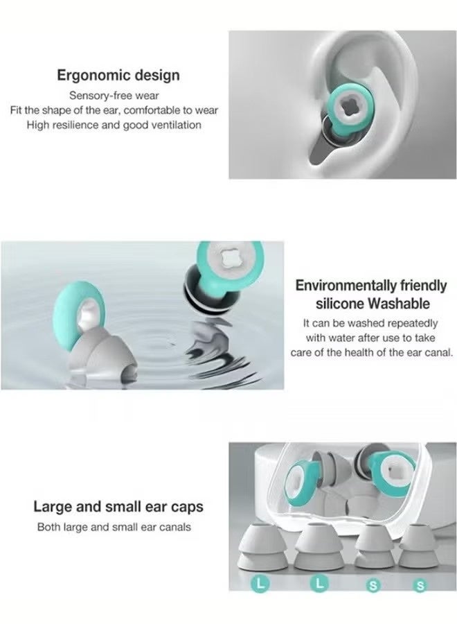 Sleep Deeply Noise Cancelling Earplugs (-33dB) | Reusable, Hypoallergenic Silicone | Gift Set w/Travel Case (L/S Caps) - Image 5