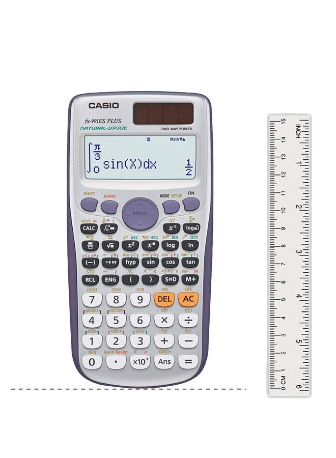 كاسيو آلة حاسبة علمية رقمية ناتشورال UPAM fx-991ES بلس C رمادي - Image 4