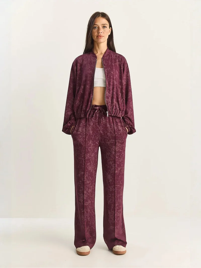 Bianco Lucci LUCCI Abstract Print Two-Piece Coord Set