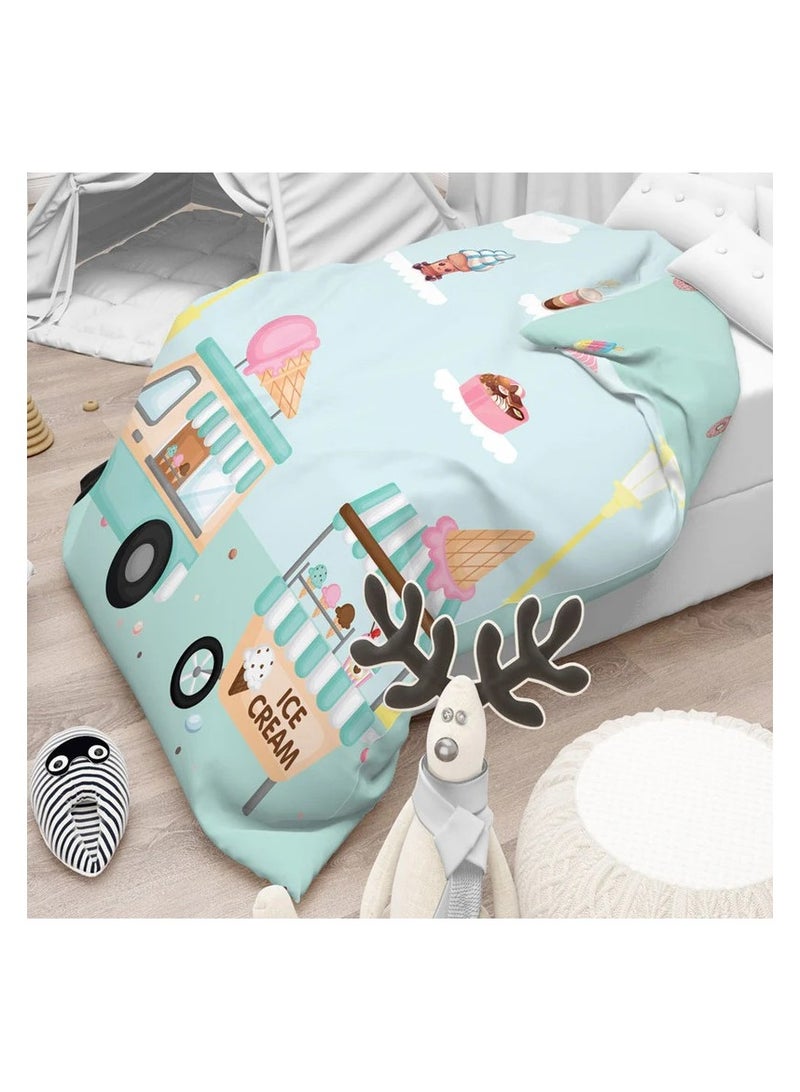 Polka Tots Polka Tots Kids Reversible Comforter Blanket - Ice Cream  - Image 3