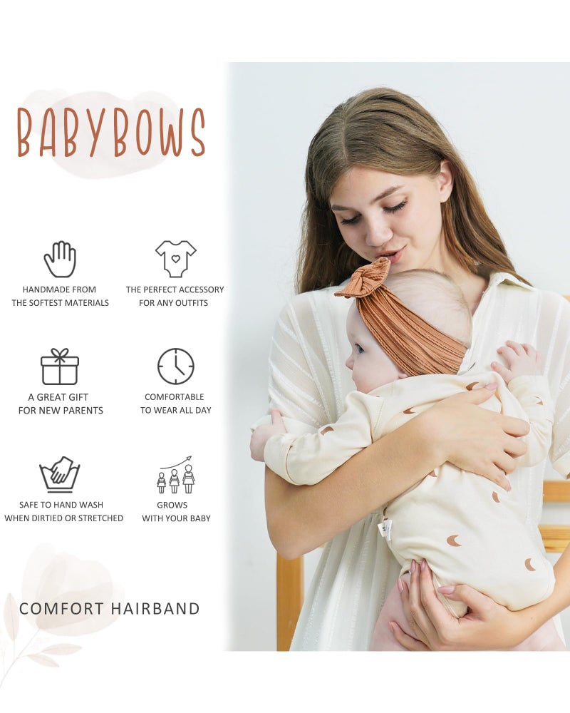 jollybows 12pcs Nylon Headbands for Baby Girls Infant Baby Bows Newborn Hairbands Toddler Hair Bow Elastics Head Wraps - Image 3