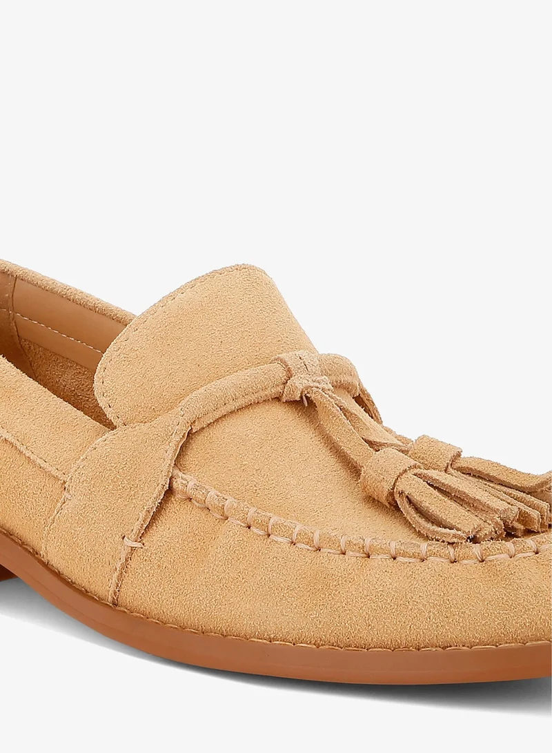 London Rag Beige Tassels Detail Suede Loafers in Beige for Women | Best Price UAE