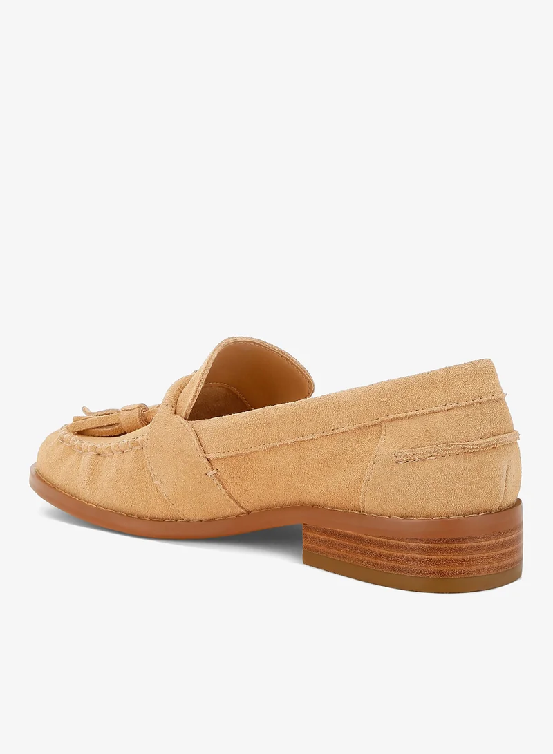 London Rag Beige Tassels Detail Suede Loafers in Beige for Women | Best Price UAE