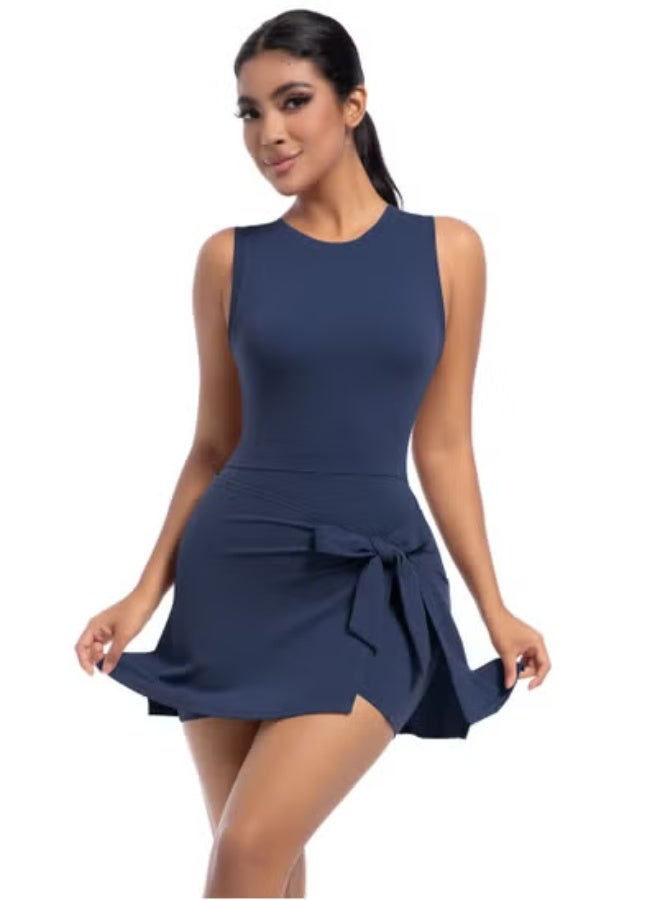 RedMapleTEK Tennis Skirt Yoga Wear Tank Top All-in-One Fitness Wear Golf Dress  - Image 3