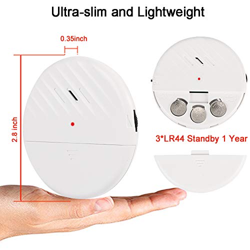 EverNary Window Vibration Alarm,6Pack 125dB Loud Ultra-Slim Anti-Theft Alarm for Door and Window Glass Break Sensor Alert with Adjustable Sensitivity (6, White) - Image 2