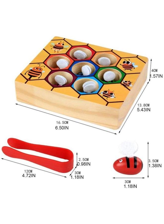 HALAMODO Bees Colour Matching Game, Hive Games, Sustainable Educational Toy, Color Sorting and Counting, Eco Friendly Material, 1 x Bottom Plate, 7 Bees, Clip - Image 5